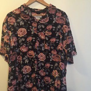 Urban Outfitters Floral Shortsleeve Button Up XL